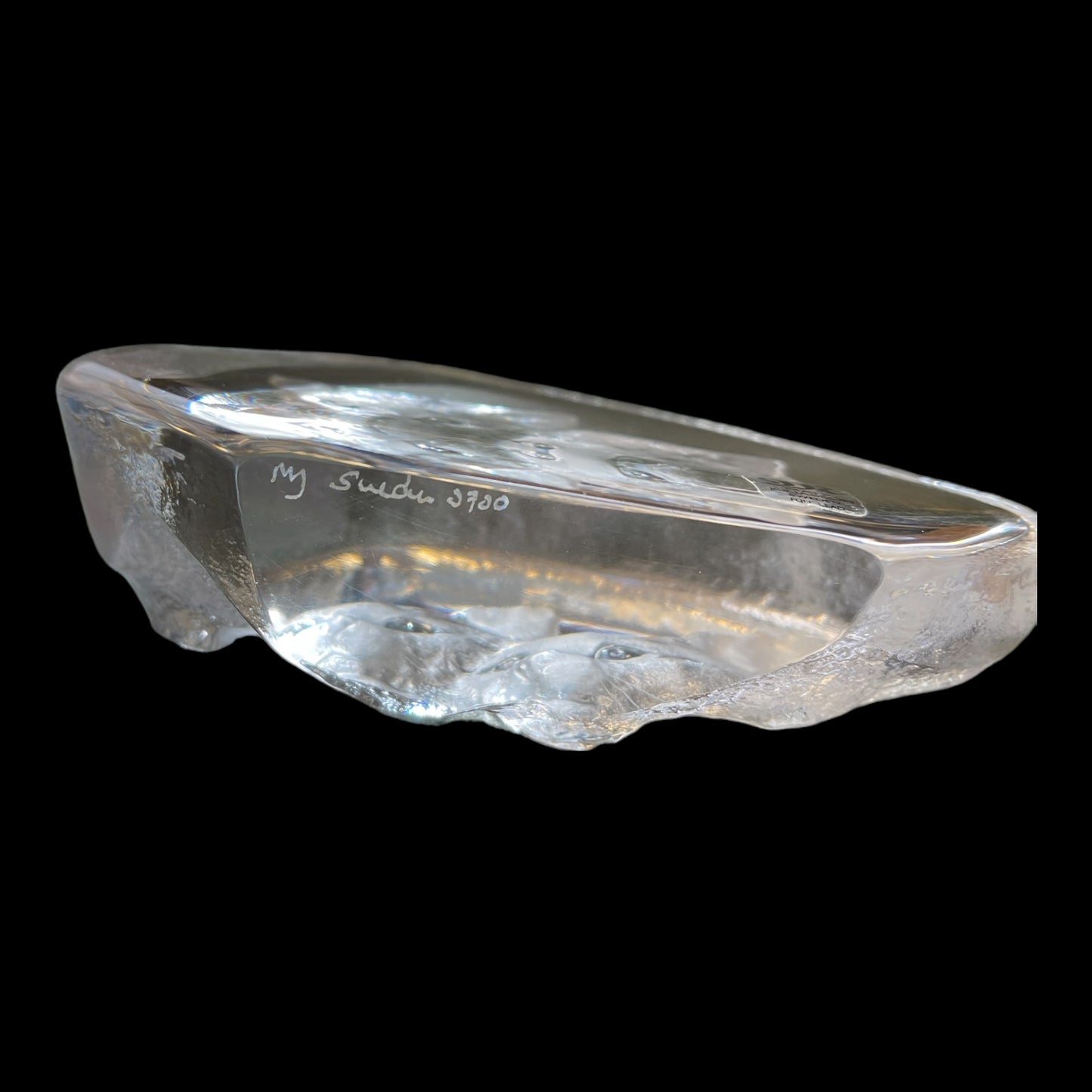 Mats Jonasson Lead Crystal Kitten Paper Weight #3900