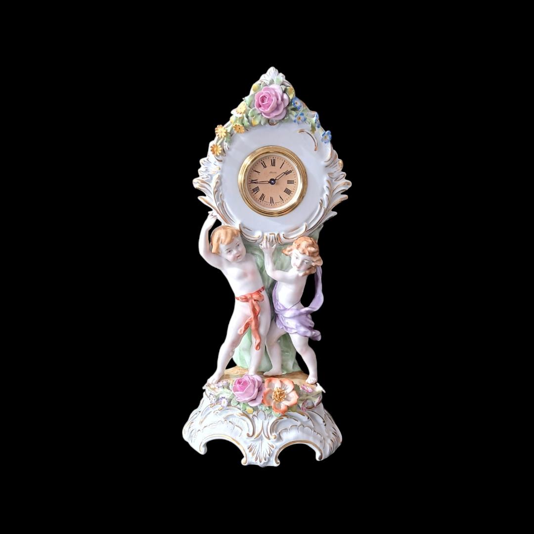 Von Schiertholz Clock with Cherubs and Flowers