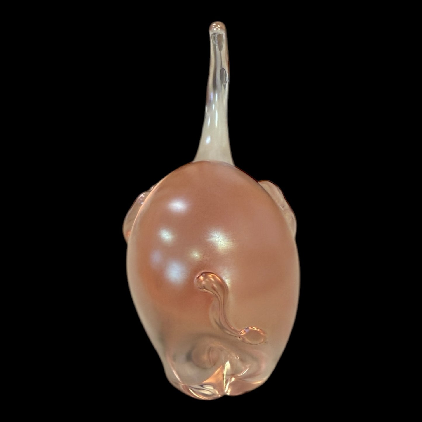 Orent and Flame Art Glass Elephant