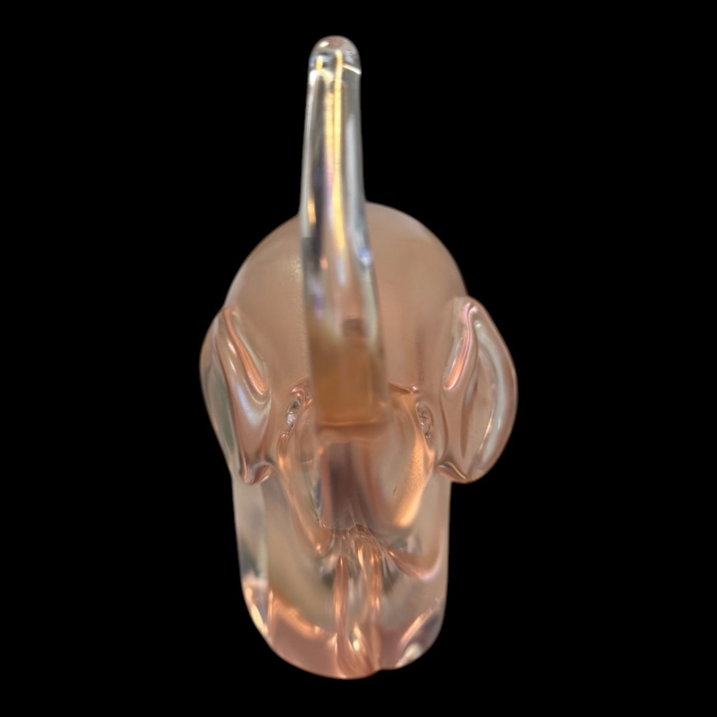 Orent and Flame Art Glass Elephant