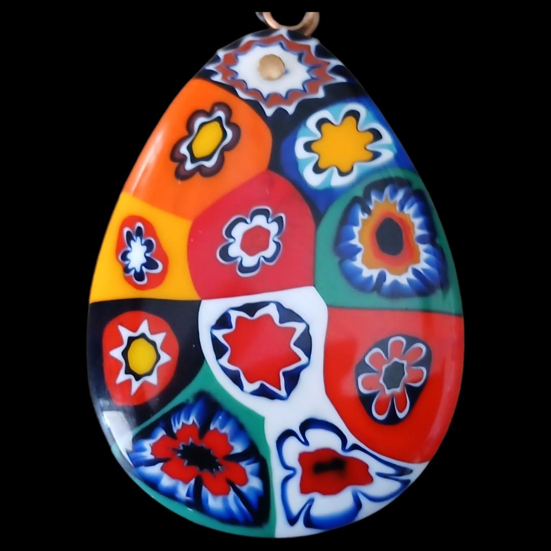 Slatian Murano Milifiori Art Glass Pendant