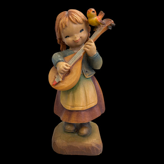 Anri Melody for Two Wood Carved Figurine