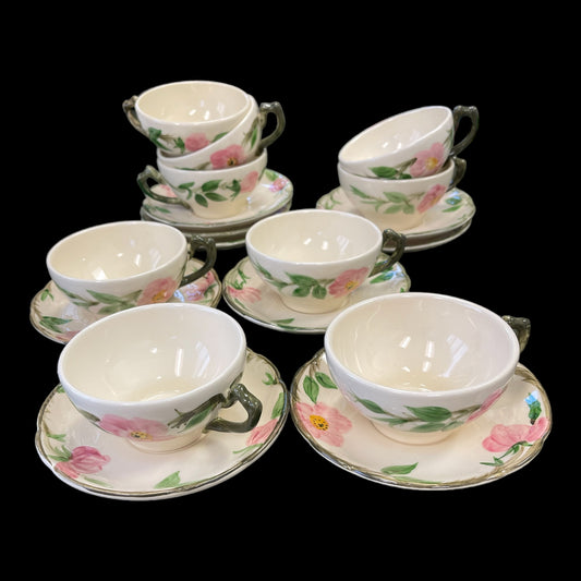 Franciscan Desert Rose Cup and Saucer Set of 9