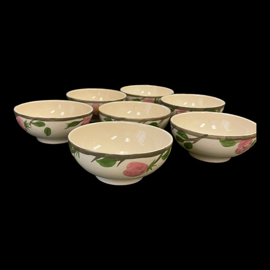 Franciscan Ware Desert Rose Footed Oatmeal Bowl Set of 7