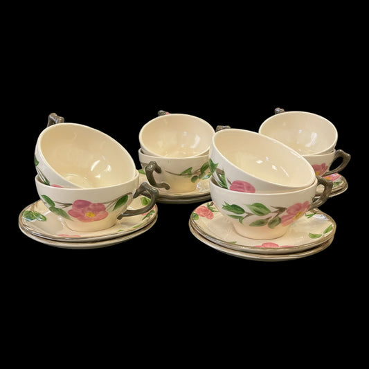 Franciscan Ware Desert Rose Cup and Saucer Set of 8