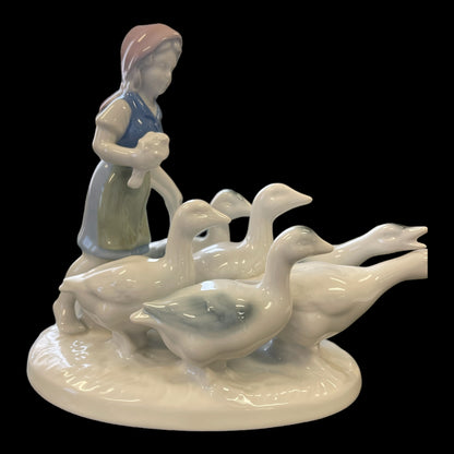 Gerold Porcelain Girl Herding Geese #4902