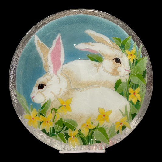 Peggy Karr 13.5 Inch Bunnies Platter