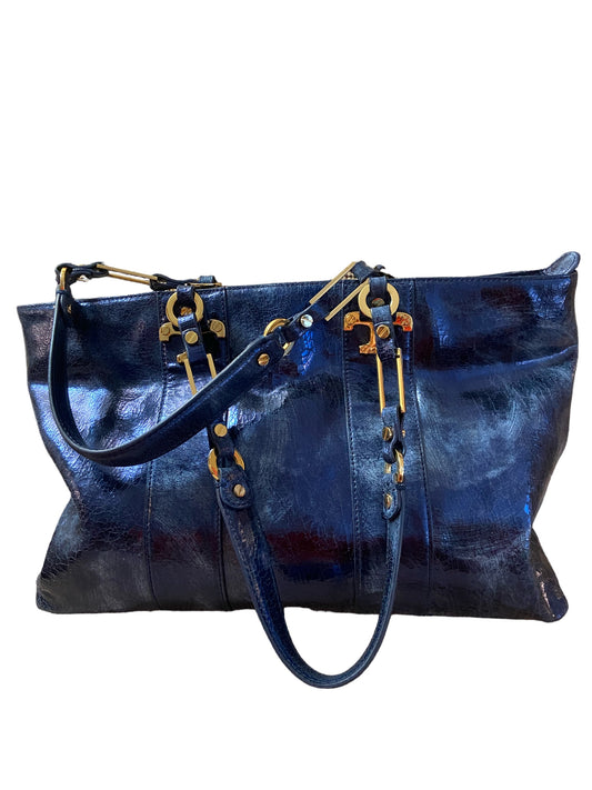 Tory Burch Blue Leather Tote