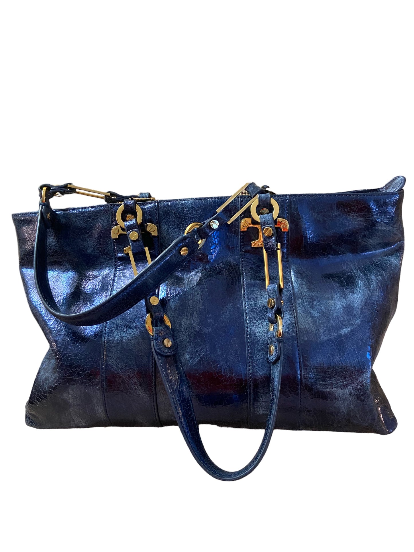 Tory Burch Blue Leather Tote