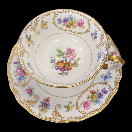 Franconia Dresden Flowers Cup and Saucer Set of 2