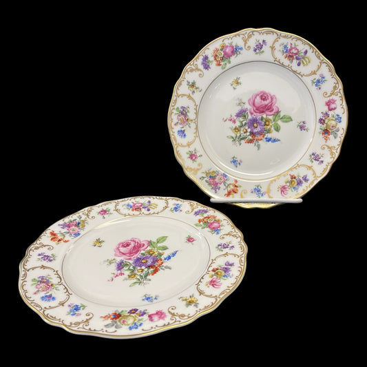 Franconia Dresden Flowers Bread and Butter Set of 2
