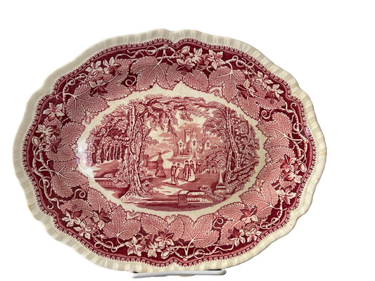 13" Mason's Vista Pink Transfer Ware Platter