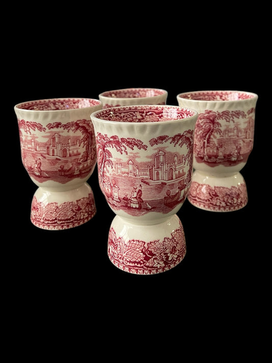 Mason's Vista Large Pink Double Egg Cup Set of 4
