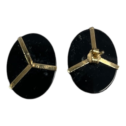 Nicolas Onyx and 14K Gold Pierced Earrings