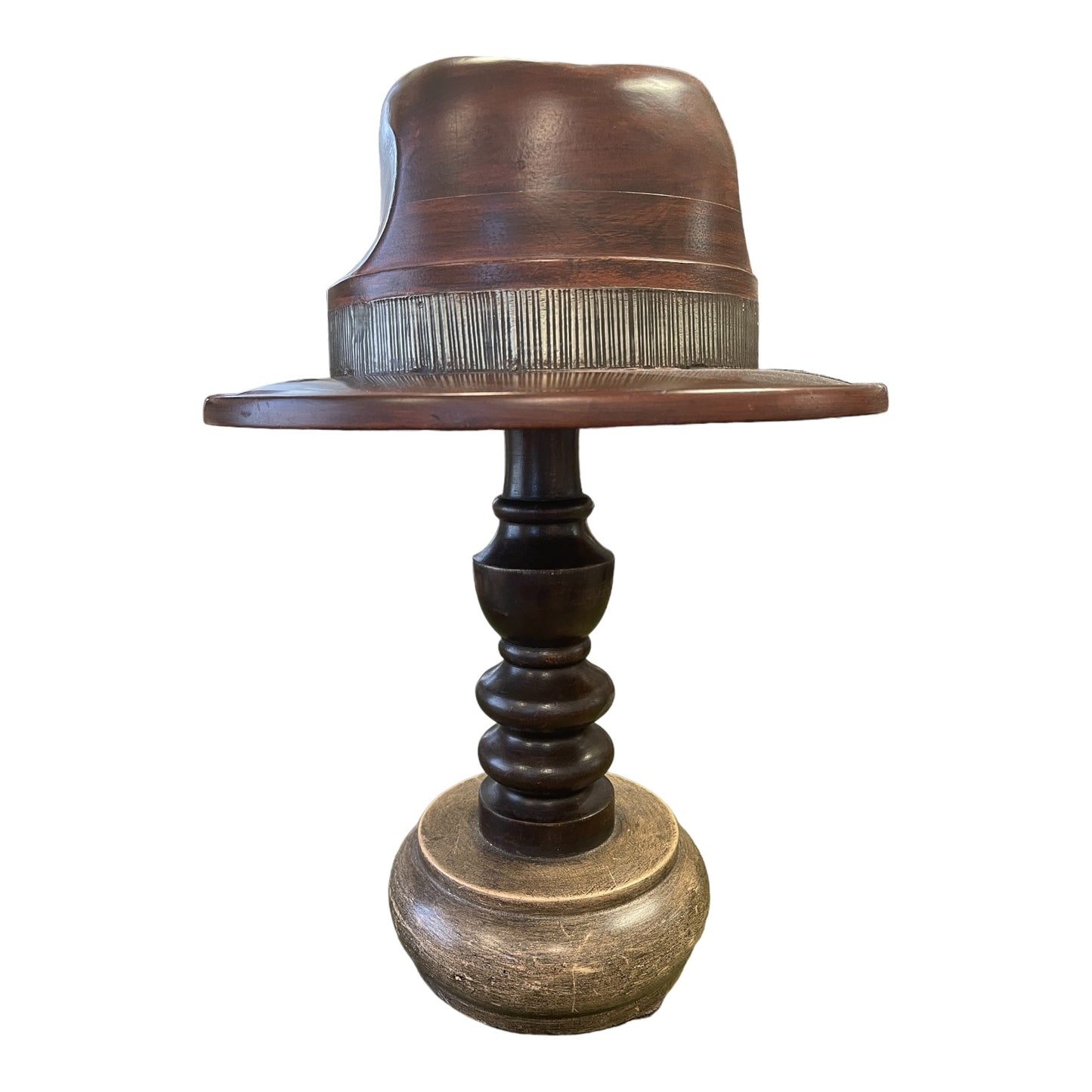 Reproduction Fedora Hat Mold on Stand