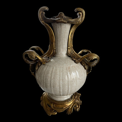 Second Empire Bronze and Porcelain Vase