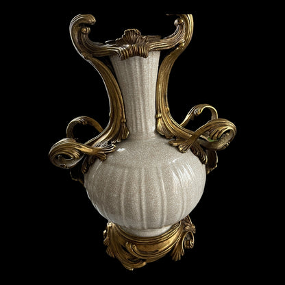 Second Empire Bronze and Porcelain Vase