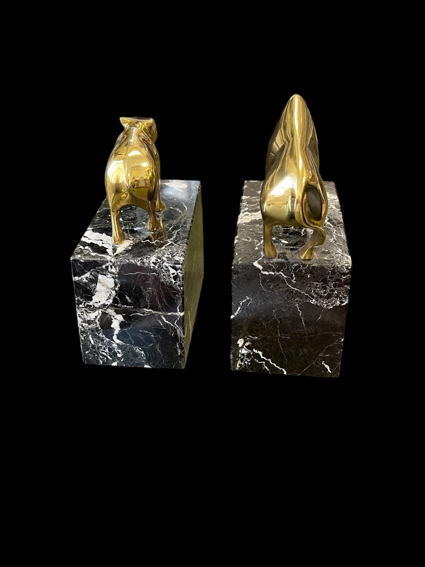 Brass Wall Street Bookends