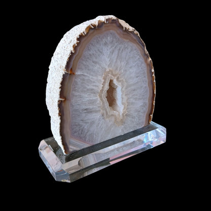 Geode Agate Slice on Acrylic Stand