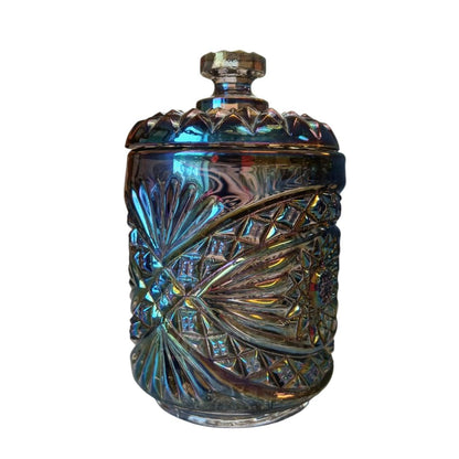 Imperial Carnival Glass Lidded Jar