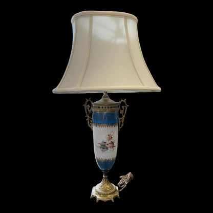 Sevre Style Hand Painted Porcelain Table Lamp