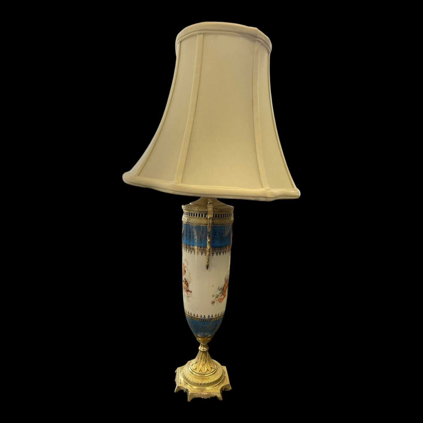 Sevre Style Hand Painted Porcelain Table Lamp