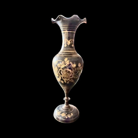 Fluted Brass Floral Urn