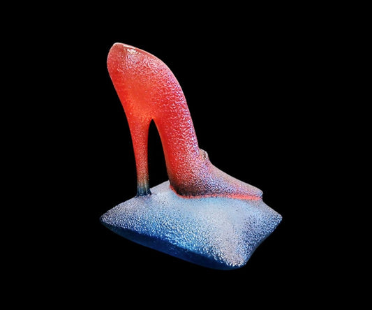 Kosta Boda Art Glass Red High Heel Shoe Figurine