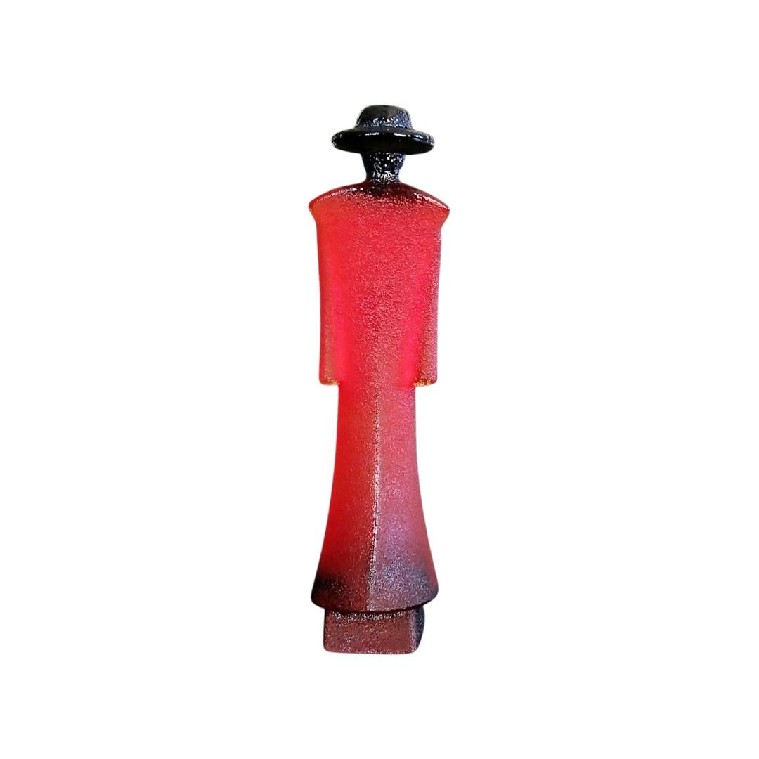 Kosta Boda Art Glass Man in Red Trenchcoat