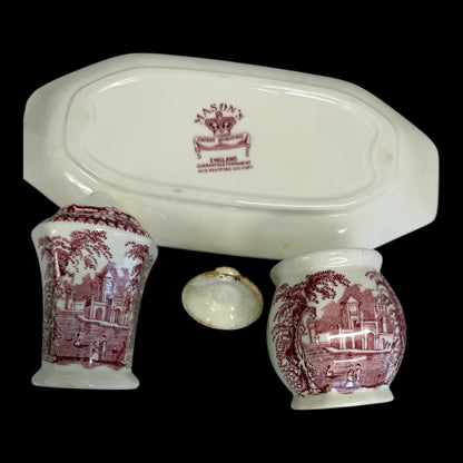 Mason's Vista Pink Transferware 4 Piece Set