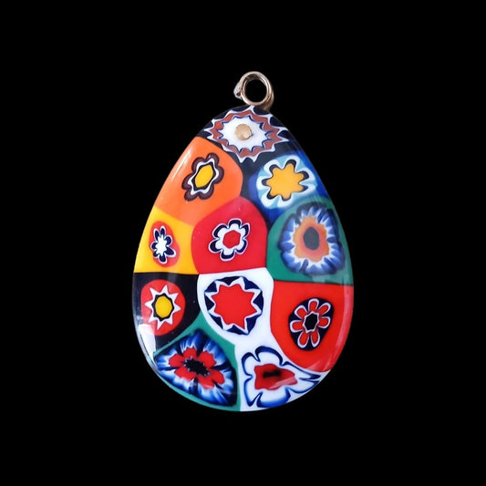 Slatian Murano Milifiori Art Glass Pendant